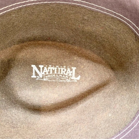 VTG The Natural by Bollman Wool Hat Bohemian Ribbon Detail Large - Picture 7 of 8